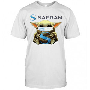 Star Wars Baby Yoda Mask Hug Safran T-Shirt